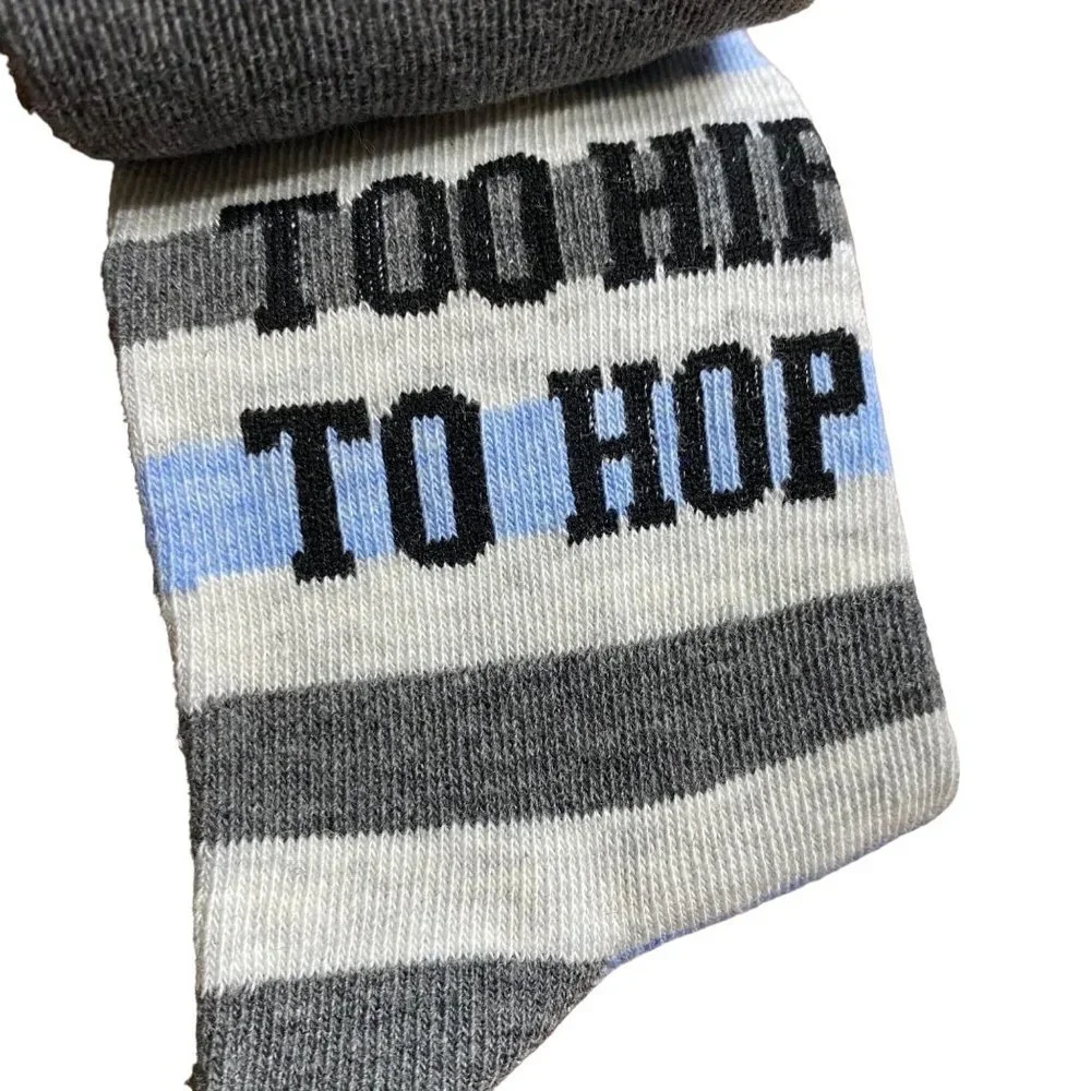 NEW Kid Hipster Easter Bunny Too Hip To Hop Novelty 2 Pair Socks Shoe Size 6-1.5